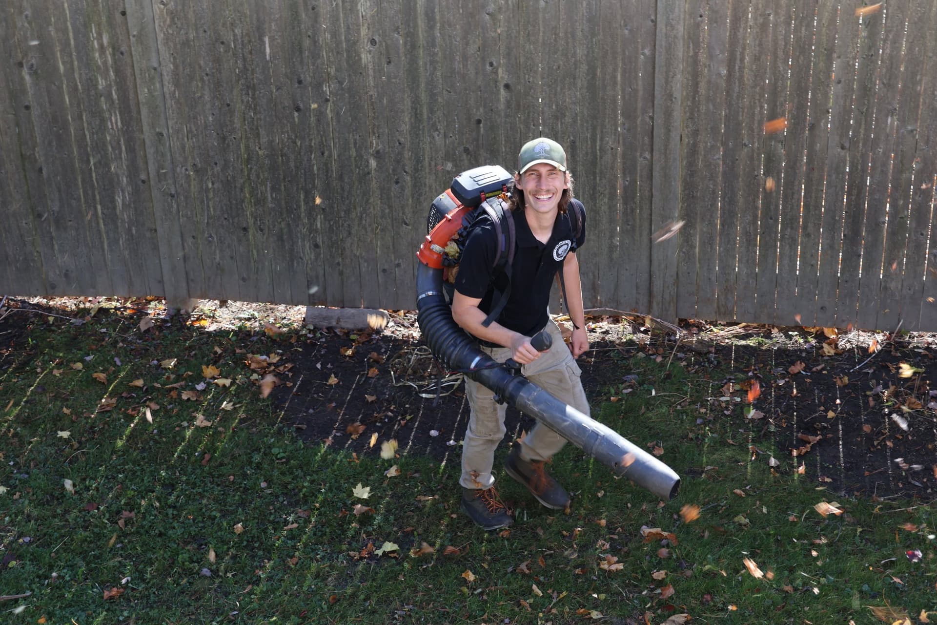 Fall lawn cleanup and dethatching in Portland, Maine