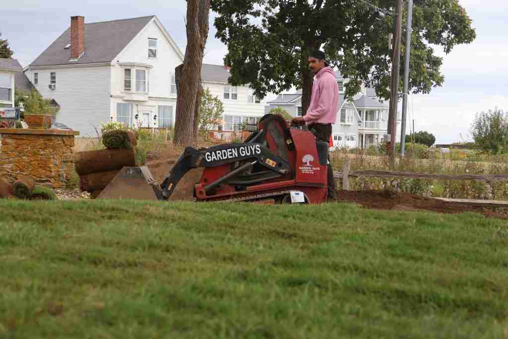 Sod lawn installation in Coastal Maine